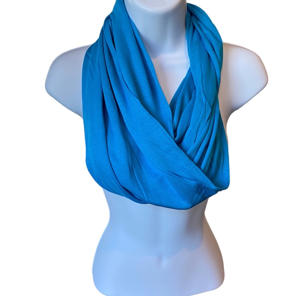 Echo Infinity Scarf Bright Blue 12" x 30" Jersey Comfy & Great for Spring!